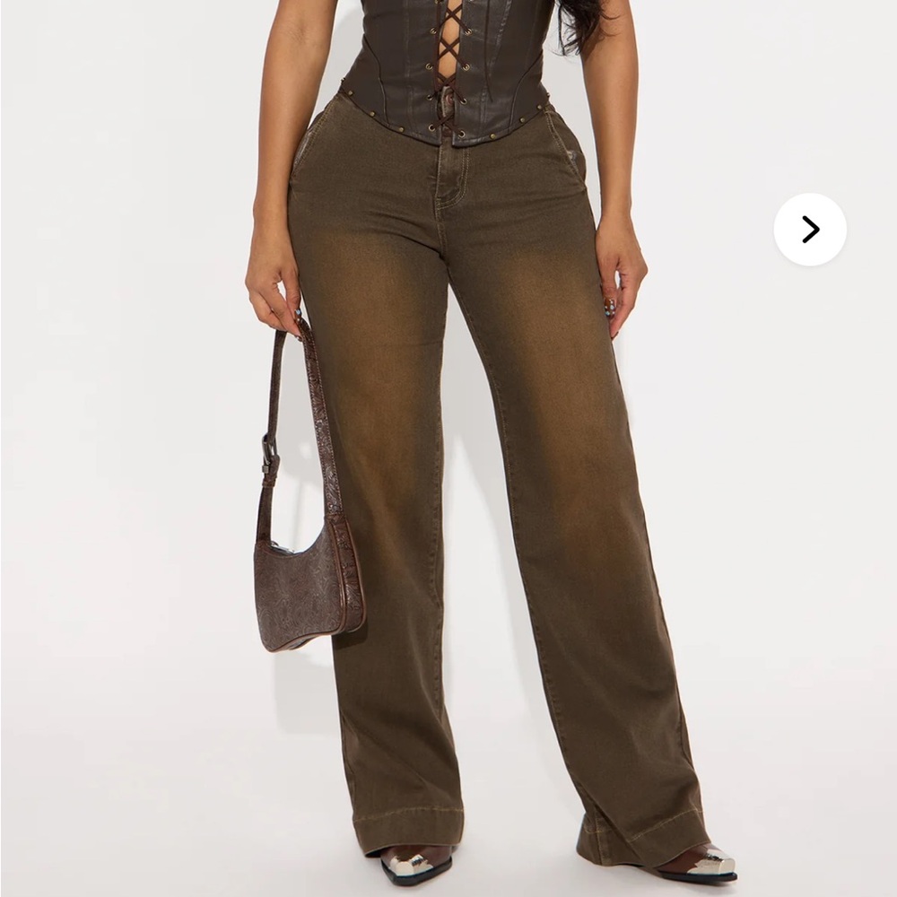 Brown Wide-Leg Pants